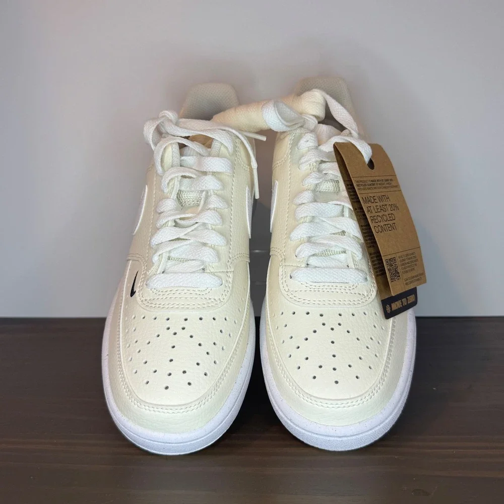 Nike Court Vision Low NN Next Nature Pale Ivory White Sneakers Womens 6.5 NEW